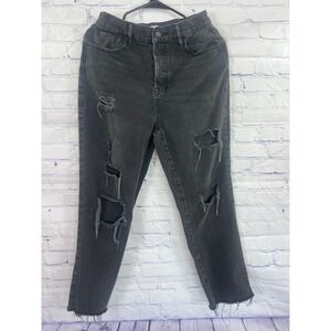 Women's Black Distressed PacSun Jeans With Frayed Cuffs Size 27